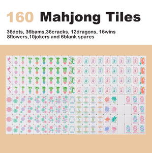 Style <span class=keywords><strong>Sunday</strong></span> <span class=keywords><strong>Morning</strong></span>, tuiles de mahjong professionnelles en lotus blanc à 4 couches, grande taille, tuiles de mahjong traditionnelles - Product Image 2