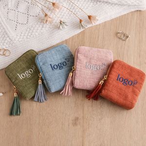 Estuche de Joyería de Viaje Bordado Personalizado con Llavero, Logotipo Personalizado, Regalo Promocional Corporativo para Eventos de Marca - Product Image 4