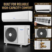 Climatiseur Solaire 3HP 24000 BTU Hybride AC/DC à Inverter Mural, Chauffage et Refroidissement par Panneau Solaire pour Usage Domestique et Commercial