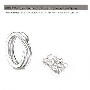 Acier inoxydable Double cercle fendu ouvert <span class=keywords><strong>carpe</strong></span> appâts matériel de pêche pêche anneau fendu connecteur - Product Image 6