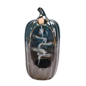 Humo bala reflujo incienso quemador de reflujo de sándalo incienso quemador esmalte negro de cerámica <span class=keywords><strong>incensarios</strong></span> - Product Image 2