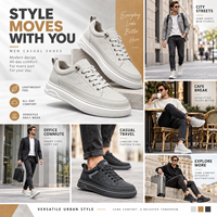 Baskets basses à plateforme épaisse pour hommes, motif gaufré, à lacets, style sport et streetwear, noires, décontractées