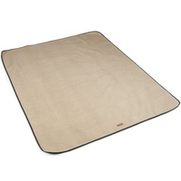 Couverture de pique-nique de plage extérieure en polyester imperméable et polaire PEVA, grande, portable, pliable, avec poignée en cuir, design personnalisé