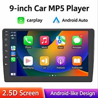 Lecteur multimédia MP5 portable pour voiture avec écran IPS HD de 9 pouces, amplificateur, CarPlay sans fil pour la navigation GPS, autoradio, audio et vidéo