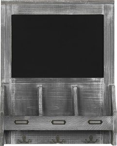 Estante organizador de llaves de Venta caliente en soporte de llave de madera quemada rústica con pizarra decorativa soporte de correo de entrada montado en la pared - Product Image 4