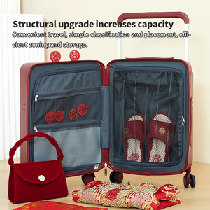 Nuevo Juego de 2 <span class=keywords><strong>Maletas</strong></span> Anchas con Ruedas Giratorias para Mujer, Maleta de Viaje de 20 Pulgadas con Candado de Contraseña y Neceser de Maquillaje, Equipaje Multifuncional - Product Image 5
