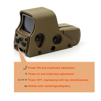 Lunette de visée tactique de chasse SCGD 551 Red Film Night Vision, réglable, 1X, avec point rouge, fabrication en aluminium durable.