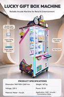 Nouvelle machine de jeu à monnayeur avec barre poussoir pour boîtes mystères et distributeur de cadeaux pour centre d'amusement