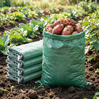 Sacs tissés verts robustes pour la construction, le sol et les déchets, résistants aux déchirures, grande capacité, pour les chantiers de construction et l'aménagement paysager