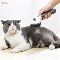 Brosse à poils pour animaux de compagnie Petora Premium ergonomique en PP, design simple, autonettoyante, pour chiens et chats, usage domestique