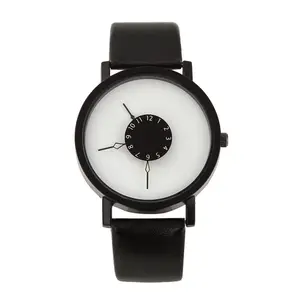 Часы наручные кварцевые для мужчин и женщин, модные креативные дизайнерские простые, с указателем для отдыха, с вращающимся механизмом