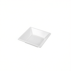 Plateau en plastique jetable PLATO HONDO 1016R, forme carrée 17x17cm, réutilisable, 6 unités, blanc, assiettes jetables pour plats à emporter - Product Image 1