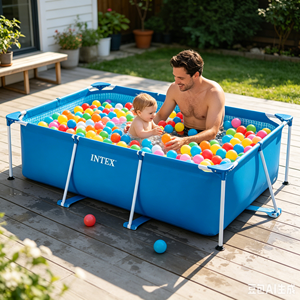 INTEX 28272 Piscina Fuori Terra Rettangolare in PVC Gonfiabile Pieghevole Ecologica per Bambini, Piscina da Esterno per Giardino - Product Image 3