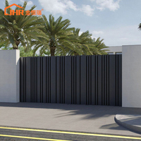 Puerta trasera de seguridad con fotocélula deslizante motorizada JHR, nuevo diseño de bronce en voladizo, puerta eléctrica de aluminio para aplicaciones de hoteles