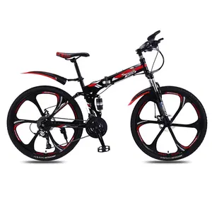 Vélo pliable de vtt personnalisé, vélo pliable à suspension complète, en acier à haute teneur en carbone, OEM, vente en gros