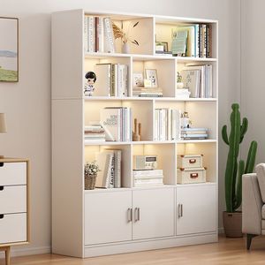 Librería Moderna <span class=keywords><strong>de</strong></span> <span class=keywords><strong>Madera</strong></span> <span class=keywords><strong>de</strong></span> Múltiples Niveles, para Piso y Pared, para Almacenamiento en Oficina y Sala <span class=keywords><strong>de</strong></span> Estar - Product Image 4