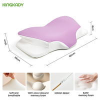 Oreillers orthopédiques ergonomiques en mousse à mémoire de forme Kingkady Butterfly Purple avec logo personnalisé pour lit, certifiés OEKO-TEX