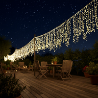 Guirlande lumineuse extérieure Toprex blanc chaud, étanche, à LED, pour Noël, rideau lumineux féerique