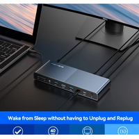 Station d'accueil USB-C en alliage d'aluminium 15 ports, écran 4K 60Hz, USB 3.1 Gen2, Gigabit Ethernet