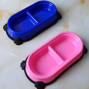 Lovely <strong>Cheap</strong> Custom <strong>Plastic</strong> Double <strong>Bowl</strong> Pet <strong>Bowl</strong> - Product Image 1
