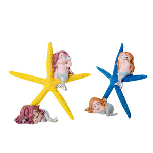 เรซิ่นรูปปลาดาวนางเงือกตกแต่งบ้านสวยงามเหมาะสำหรับตกแต่งตู้ปลา - Product Image 4