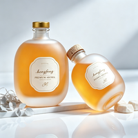Flacon en verre givré ovale pour diffuseur à bâtonnets, vide, personnalisé, de luxe, sous marque privée, 100ml 250ml 500ml