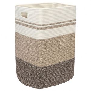 棉绳篮制造商木制分隔式洗衣篮带盖藤篮婴儿礼品篮三层编织 - Product Image 1