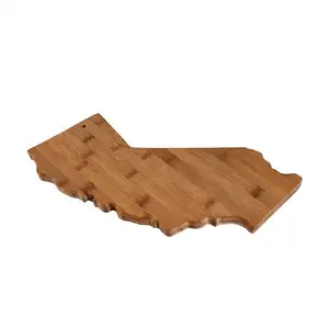 California şekilli bambu Pizza tahtası toptan mutfak özel ahşap kesme tahtası