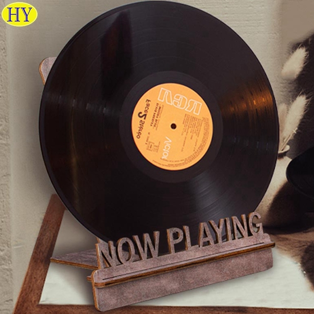 Record Shelf Wood Vinyl Record Player Storage Holder Stand Storage Holders & Racks for Albums Now Playing Vinyl Customized Logo