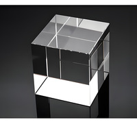 Ornement en verre transparent blanc carré K9 avec capacité de gravure interne 3D, style chinois, cube de 60 mm