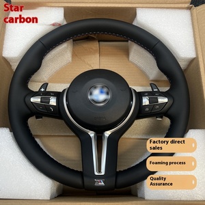 Volant de direction en cuir véritable style sport pour assemblage M3M5F15F30, volant de direction en cuir pour voiture, assemblage en cuir véritable - Product Image 3