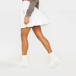 Faldas Mujer Olah Raga Tenis Golf, Rok Atletik Lari Highwaist Pola Khusus Putih - Product Image 3