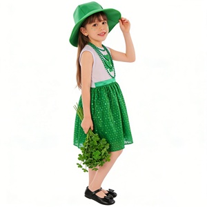 Vestido de fiesta sin mangas de tul verde con estampado de San <span class=keywords><strong>Patricio</strong></span> para niñas, estilo A hasta la rodilla, de la colección BX Girls - Product Image 4