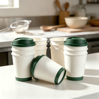 Gobelet en papier ondulé 16 oz, double paroi isolante, pour boissons chaudes, jetable, logo personnalisé, en gros