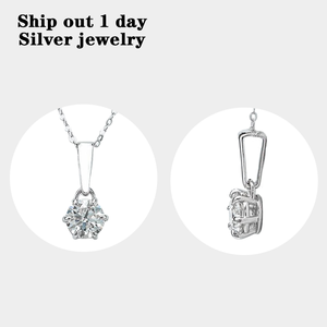 จี้เพชรโมอิสซาไนต์ Starsgem สร้อยคอเงินแท้ 925 ดีไซน์คลาสสิก 1 กะรัต ทรงกลม สี DE ความสะอาด VVS ชุบทอง - Product Image 3