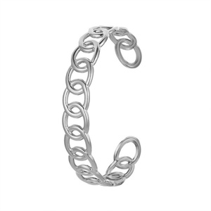 Fashion Dainty Minimalist Jewelry Tarnish Free Stainless Steel Hollow Link Chain <b>Cuff</b> Bangle <b>Bracelet</b> - Product Image 1