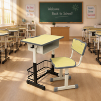 Ensemble de bureau et chaise d'étude pour enfants, pour l'apprentissage à domicile, bureau ergonomique pour étudiants, ensemble de bureau d'étude pour enfants, hauteur réglable, en bois