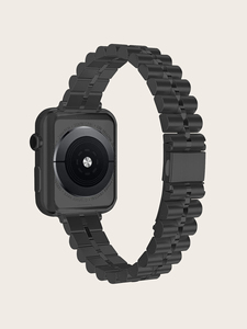 สายนาฬิกาอัจฉริยะสแตนเลสบางเฉียบหรูหราสำหรับ Apple Watch Series 9 8 ultra 7 6 5 4 3 2 1 SE สีเงินผู้หญิง - Product Image 6