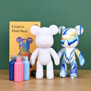 Juego de oso fluido, juguetes pintados con grafiti para niños, muñeco de oso de diamantes de imitación DIY, hucha blanca en blanco, juguete sin yeso al por mayor - Product Image 2