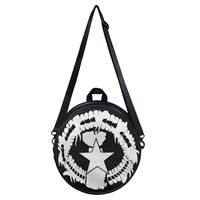 Sac à main rond en PU Saipan Splash personnalisé de qualité supérieure avec bandoulière réglable pour les vacances, les sorties et les cadeaux du Nouvel An