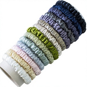 Ikat Rambut Elastis Sutra Mulberry 100% Ukuran Kecil Tipis, Aksesoris Rambut Wanita & Anak Perempuan, Grosir - Product Image 1