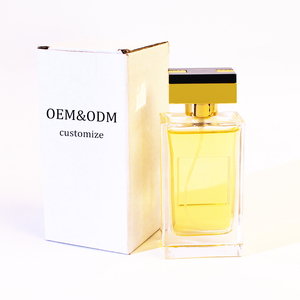 Etiqueta Personalizada, Botella de Perfume de Vidrio Cuadrada de Lujo Reutilizable de 100 ml, Tapa de Plástico Dorada, Personalizable con Caja para Hombre - Product Image 5
