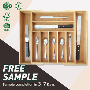 WDF nuovo arrivo organizador de cajones <span class=keywords><strong>posate</strong></span> organizer cucina argenteria cassetto vassoio di bambù <span class=keywords><strong>cassetti</strong></span> organizzatori per uso cassetto - Product Image 1