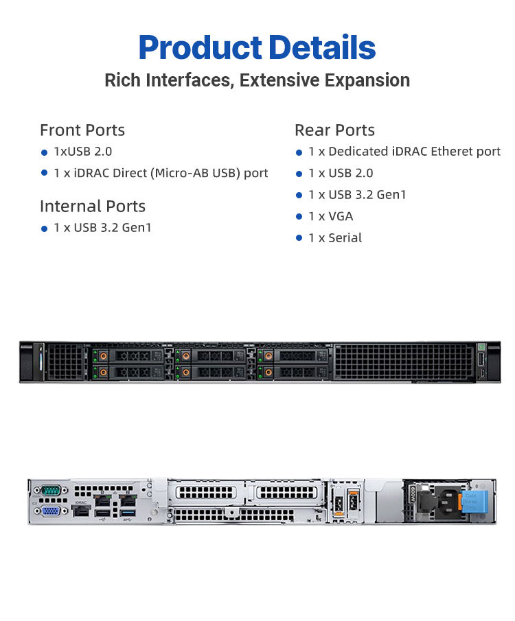 Dell For PowerEdge R260 1U Rack Mount Server 8 Cores Intel Xeon E-2414 ...