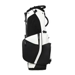 供应商制造商个性化定制白色高尔夫球袋刺绣标志pu皮革高尔夫球架袋