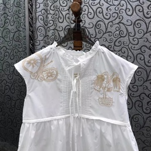 <span class=keywords><strong>Blusa</strong></span> 100% Algodón, Moda Verano 2026, <span class=keywords><strong>Blusa</strong></span> Elegante para Mujer con Bordado Exquisito y Lazo Decorativo, <span class=keywords><strong>Sin</strong></span> Mangas, Casual, Blanca, Rosa, <span class=keywords><strong>Negra</strong></span> - Product Image 5