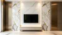 Azulejo de Porcelanato Dorado de 60x120cm, Acabado Pulido, Aspecto Mármol, para Paredes, Precio Bajo, Alta Calidad, Fácil de Instalar