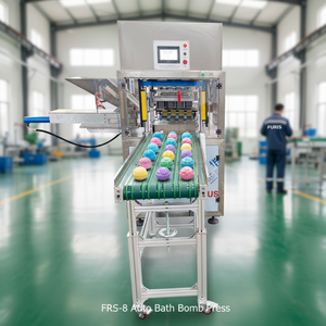 Prensa de bloques de sal FURIS de cuatro columnas, maquinaria servo-hidráulica para fabricación de bombas de baño, control PLC con pantalla táctil, motor con bomba de rodamientos - Product Image 1