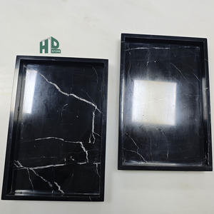 <span class=keywords><strong>Plateau</strong></span> rectangulaire en <span class=keywords><strong>marbre</strong></span> <span class=keywords><strong>noir</strong></span> naturel de luxe moderne, pierre Nero Marquina, pour salle de bain, <span class=keywords><strong>table</strong></span> basse - Product Image 2