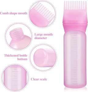 Vente directe d'usine d'outils de coiffure, flacon de teinture pour cheveux, logo personnalisé, flacon de soin capillaire pour salon, flacon de shampoing transparent avec peigne - Product Image 6